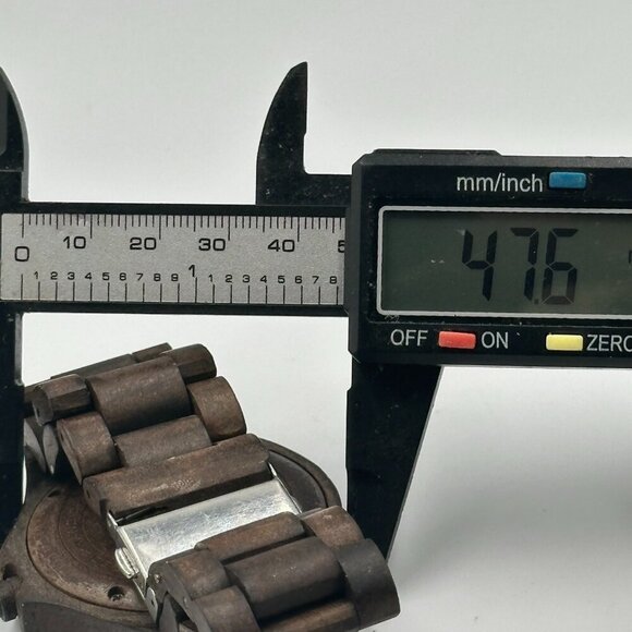 Bewell Thanatos Watch Men Dark Brown Wooden Date Window 47MM Dial New Battery - Picture 9 of 10
